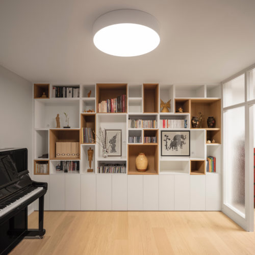 Bibliothèque d’un appartement de 5 pièces à Genève