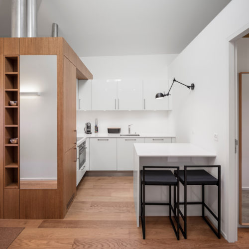 Coin cuisine d’un appartement meublé à Genève