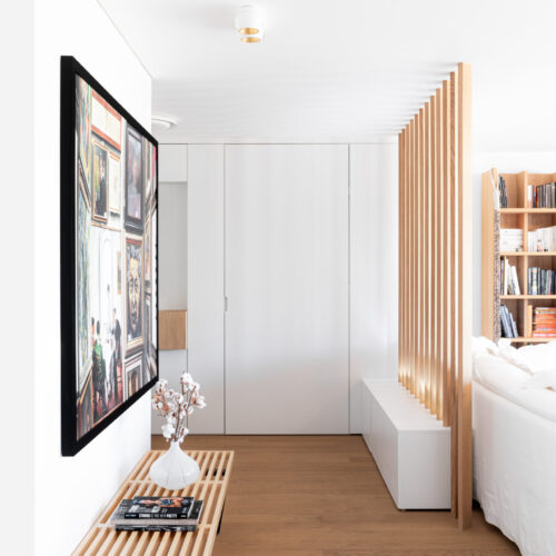 Rénovation appartement, dans le centre de Genève. Menuiserie sur mesure. Une ambiance sobre et élégante.